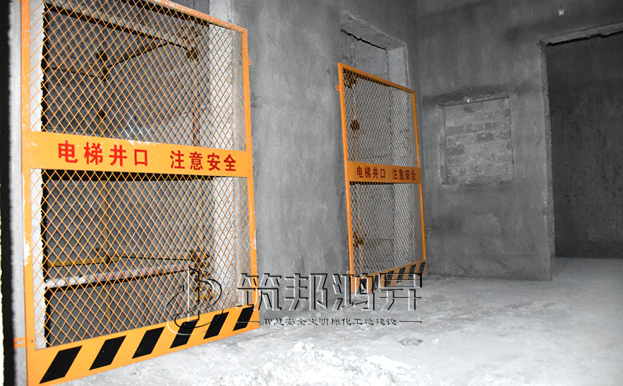 電梯井道防護門，電梯井水平防護